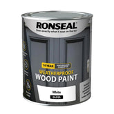 Ronseal 10 Year Weatherproof Wood Paint Gloss White 2.5L